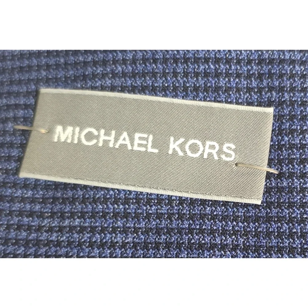 Michael‎ Kors Mens 44L Blue Micro Pattern 2-Button Blazer Sport Coat Notch Lapel